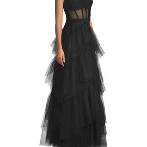 Black tulle gown